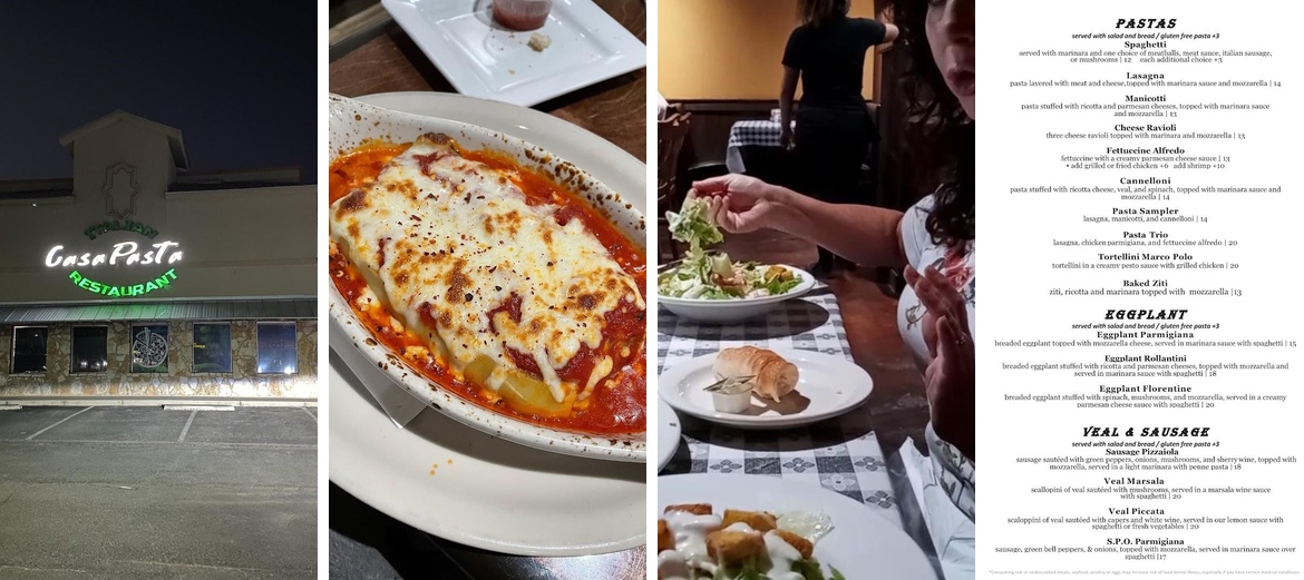 Casa Pasta Italian Restaurant- Helotes Menu